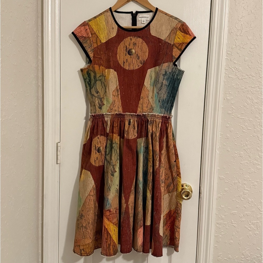 Making The Cut Carnival Painting Dress Winning Look Gary's Brown Tan Small - Picture 2 of 10